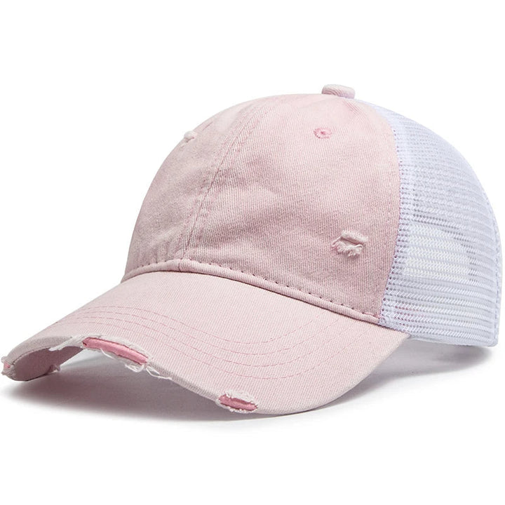 Cap with braid opening & mesh design – buy 1, get 1 free – Liora-Light Pink-The Livary