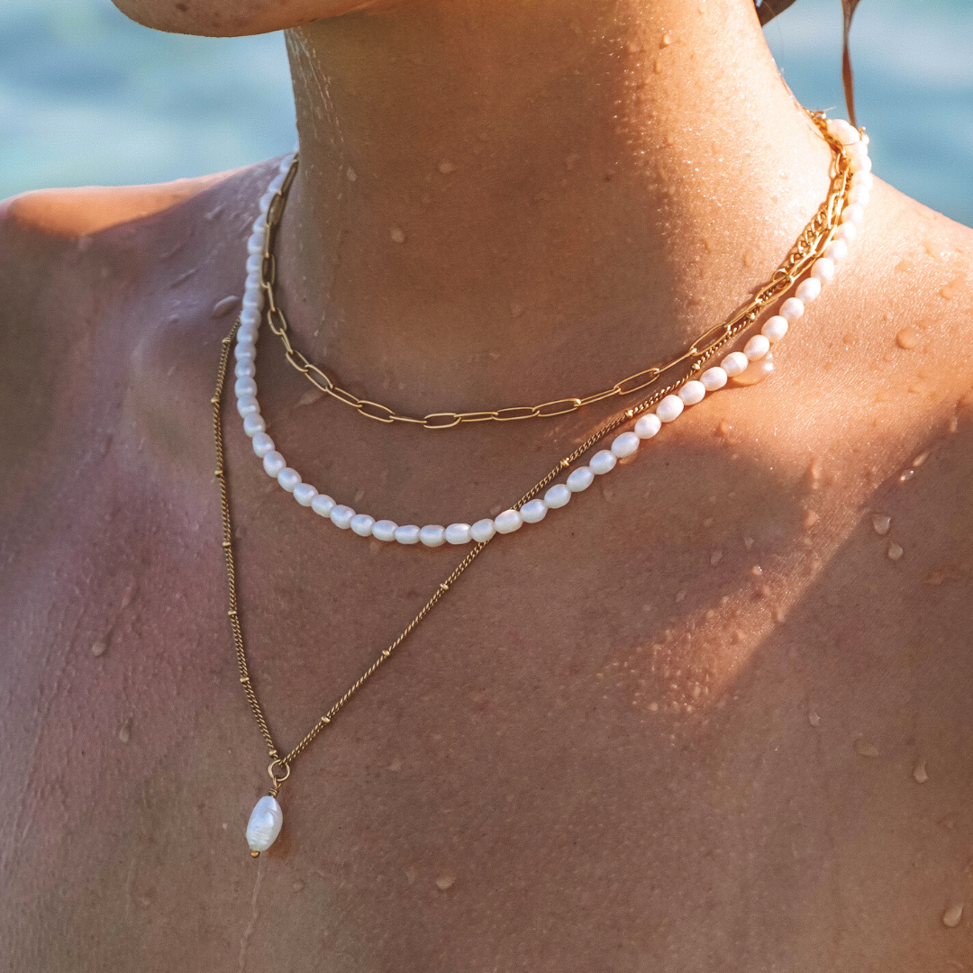 Paperclip Choker Necklace - Lina-Gold-The Livary