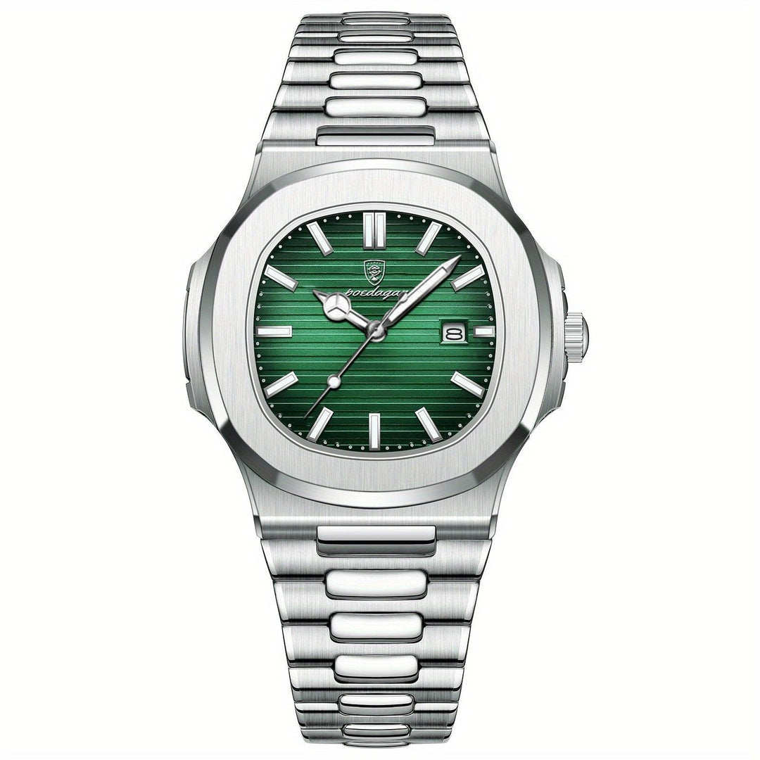 Luxury Men's Watch - Tempus-Silver / Green-The Livary