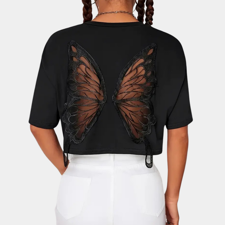 Comfortable Black T-shirt for Women - Livia-XS-The Livary
