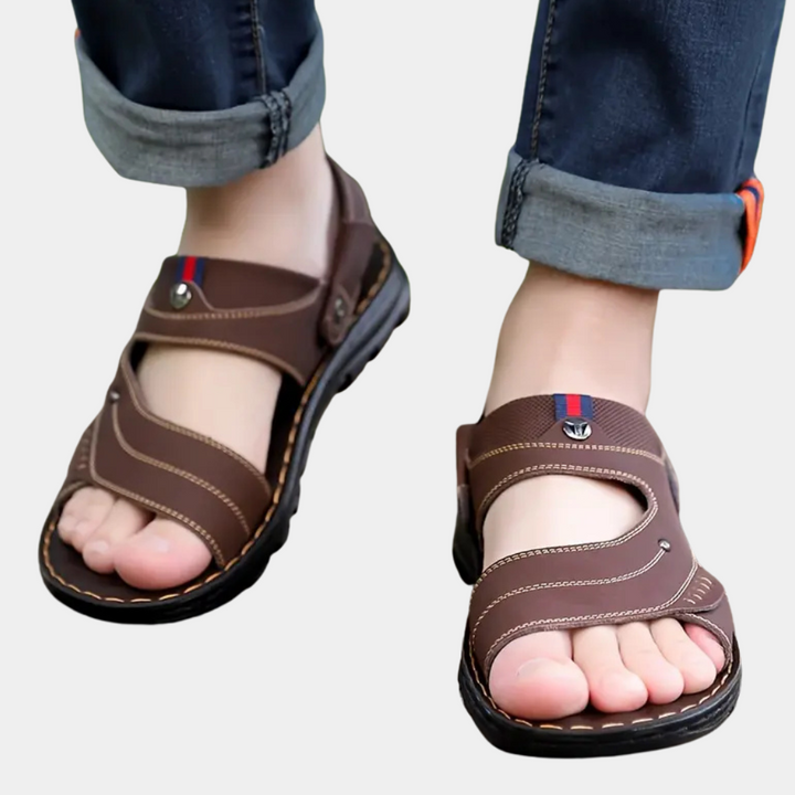 Casual Learning Sandals for Men - Leon-Black-6-The Livary