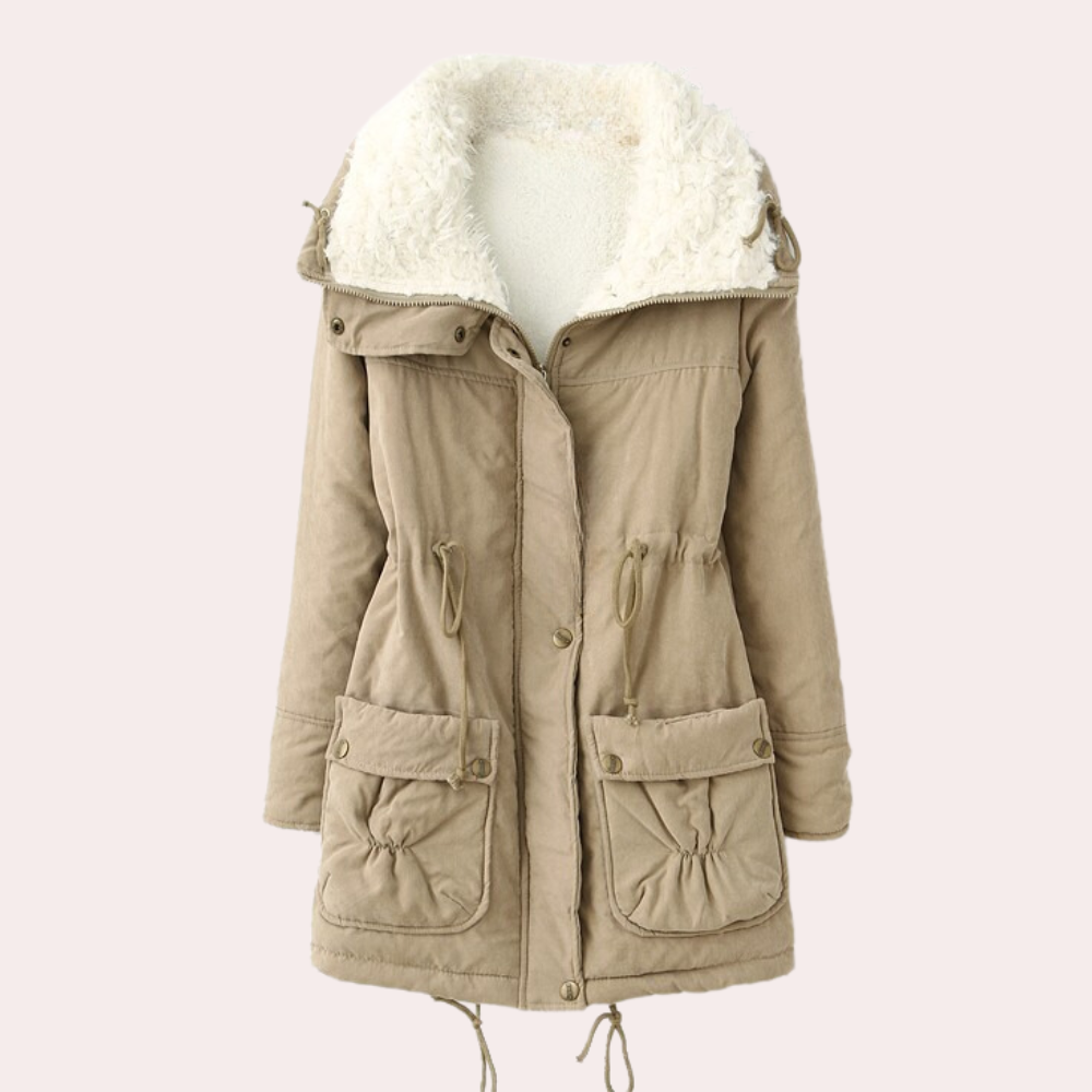 Comfortable Warm Women's Coat - Noelle-Khaki-XS-The Livary