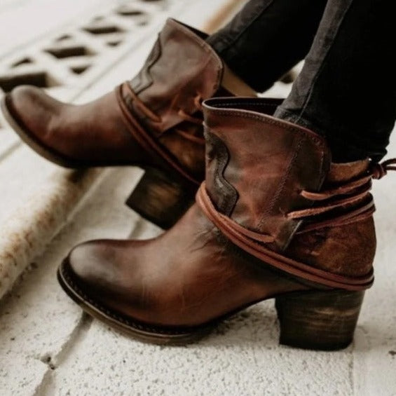 Stylish Leather Ladies' Boots - Celeste-Brown-2.5-The Livary