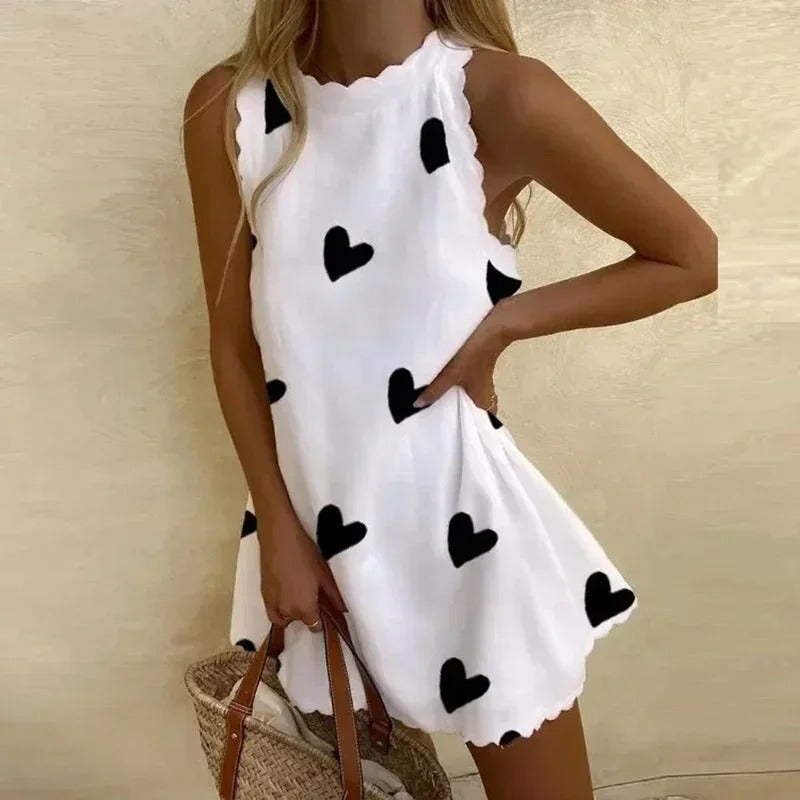 Summer Dress - Eva-Wit (Hartdruk)-XS-The Livary