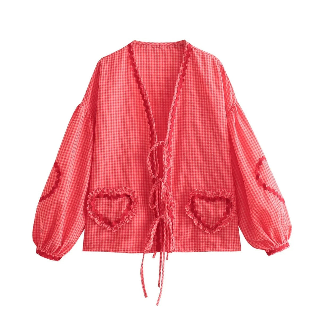 Summer women's top with a relaxed fit – Pia-Red-S-The Livary