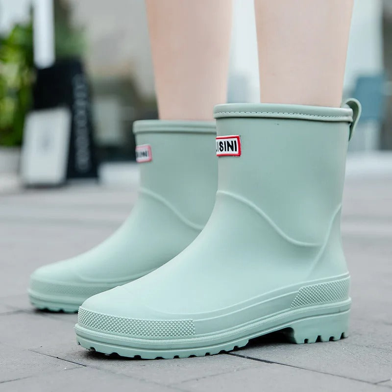 AquaStride 2.0 | Stylish Half-High Waterproof Rain Boots for Women
