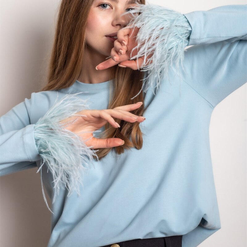 Ladies Long Sleeve T-Shirt – Noa-Blue-S-The Livary