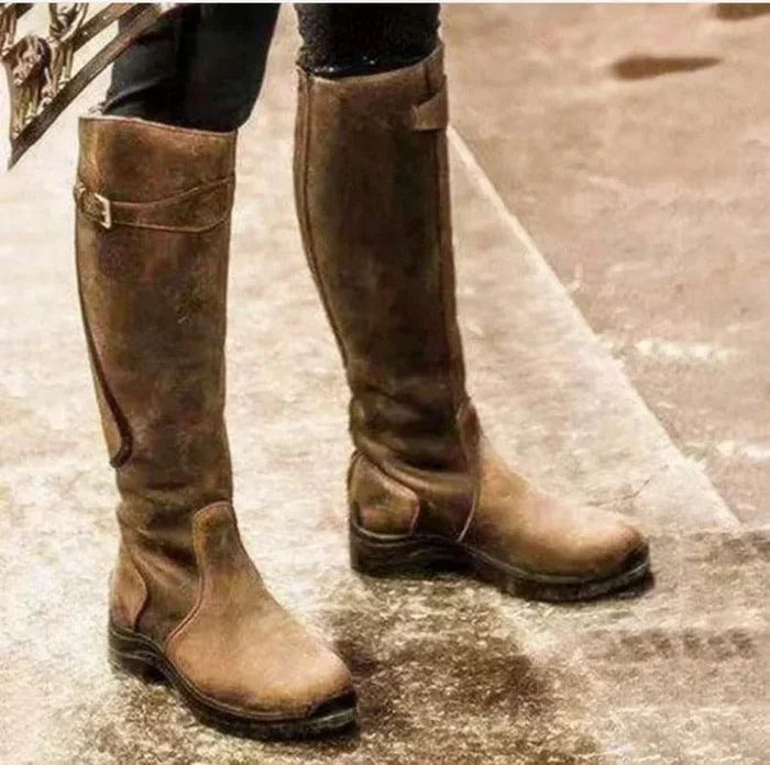 Vintage Knee-High Boots - Luna-Brown-3.5-The Livary