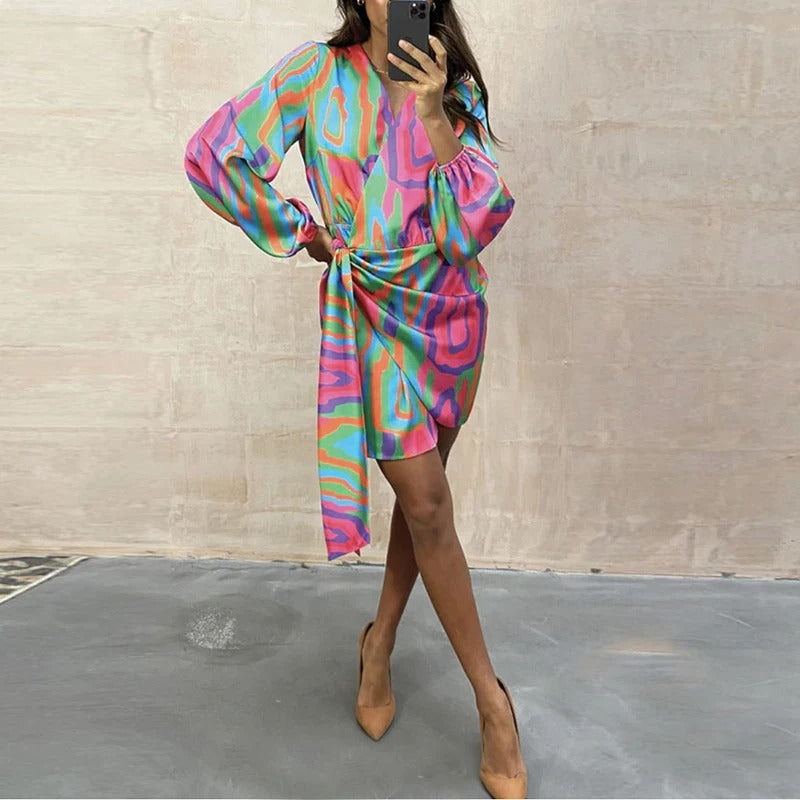 Elegant Printed Summer Dress – Elodie-S-The Livary