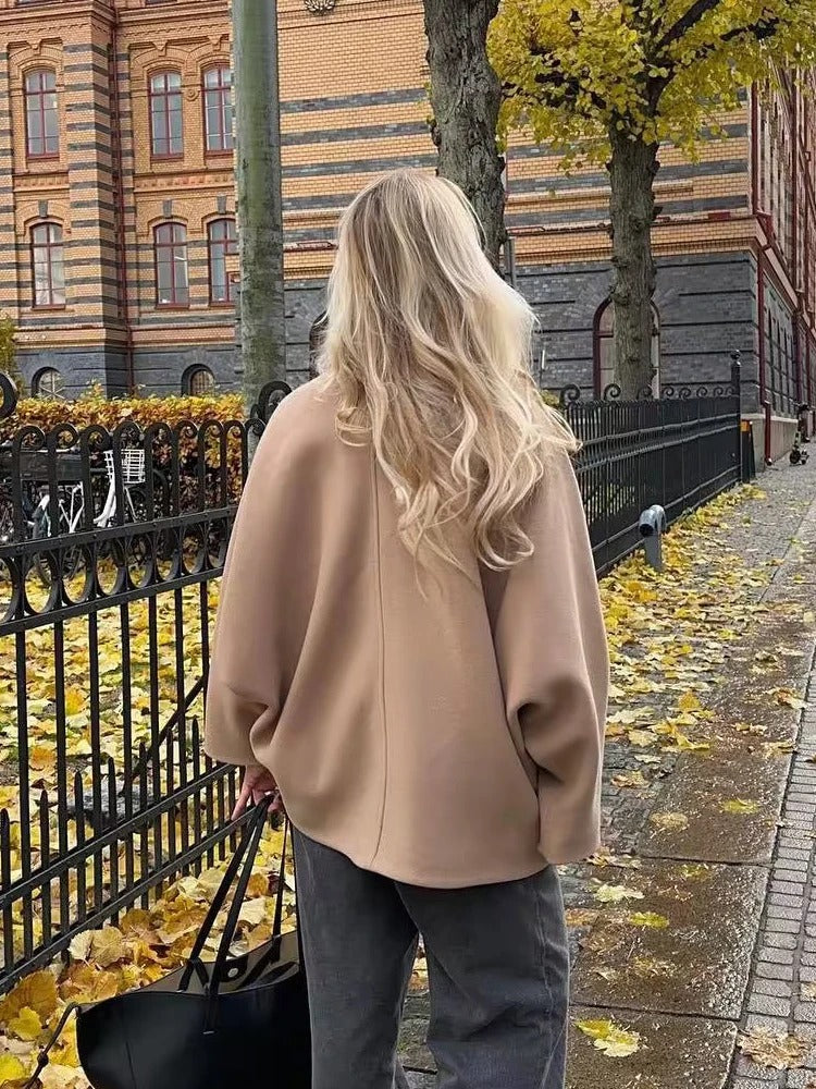 Oversized Stylish Women's Jacket - Amara-Khaki-XS-The Livary