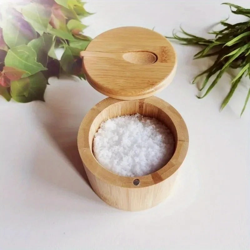 Bamboo Spice Box with Lid and Spoon - Nomi-The Livary