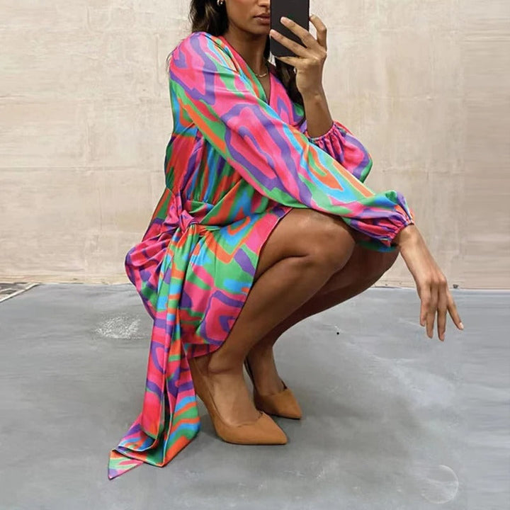 Elegant Printed Summer Dress – Elodie-S-The Livary