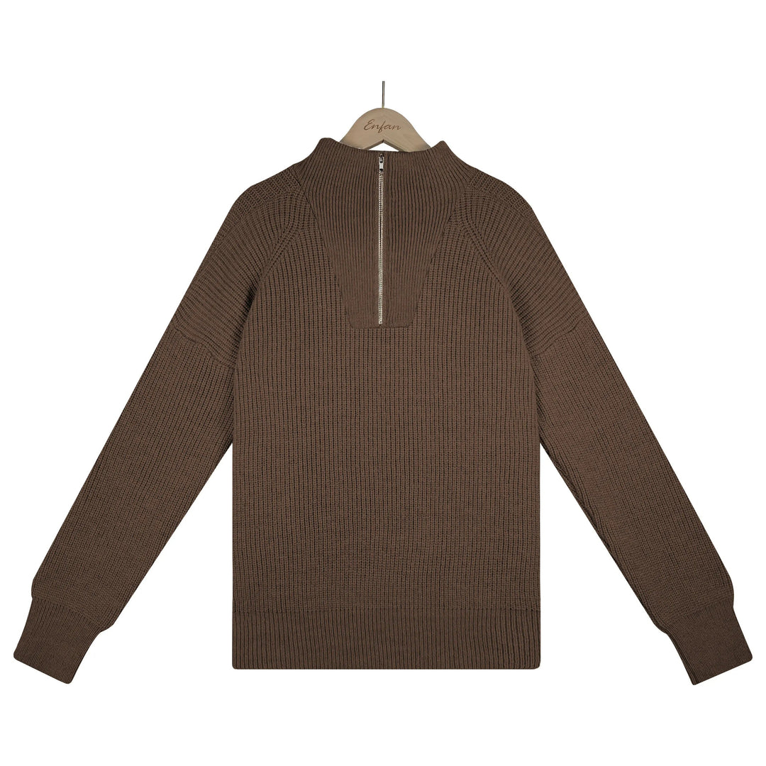 Knit Half-Zip Sweater - Sienna-Cream white-S-The Livary