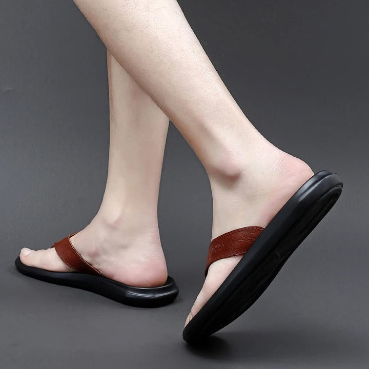 Comfortable & Stylish Men's Outdoor Summer Slippers – Leano-Black-6-The Livary