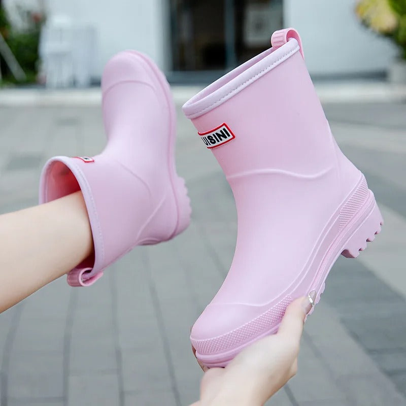 AquaStride 2.0 | Stylish Half-High Waterproof Rain Boots for Women