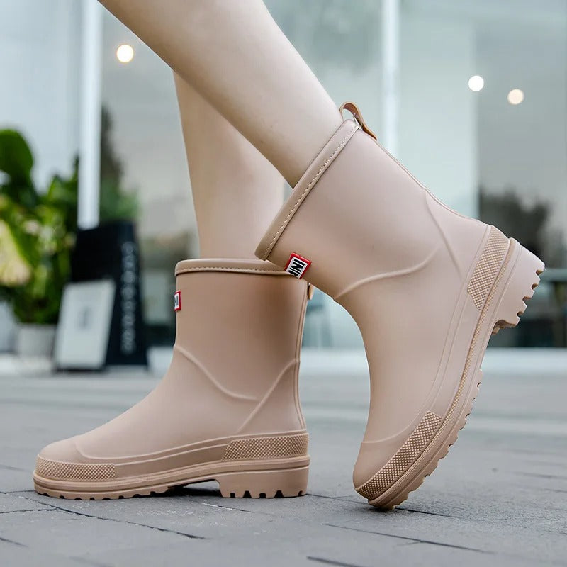 AquaStride 2.0 | Stylish Half-High Waterproof Rain Boots for Women