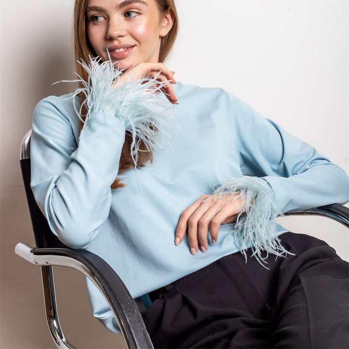 Ladies Long Sleeve T-Shirt – Noa-Blue-S-The Livary