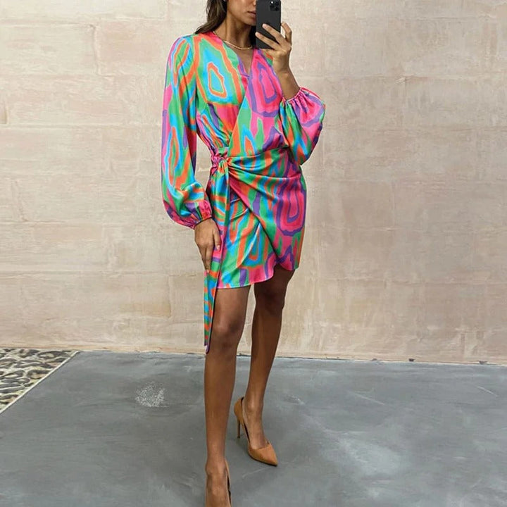 Elegant Printed Summer Dress – Elodie-S-The Livary