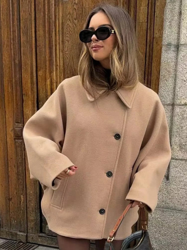 Oversized Stylish Women's Jacket - Amara-Khaki-XS-The Livary
