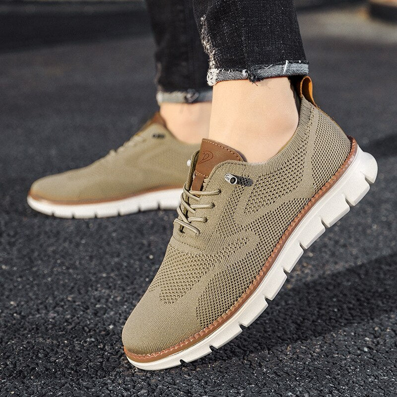 Breathable mesh summer shoes for men - Colin-Khaki-6.5-The Livary