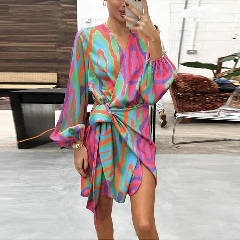 Elegant Printed Summer Dress – Elodie-S-The Livary