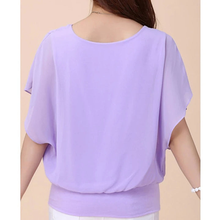 Ladies' chiffon blouse with ruffled sleeves – Ariana-Black-S-The Livary