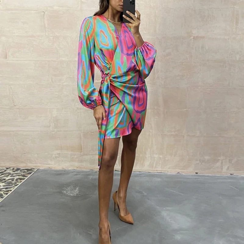 Elegant Printed Summer Dress – Elodie-S-The Livary