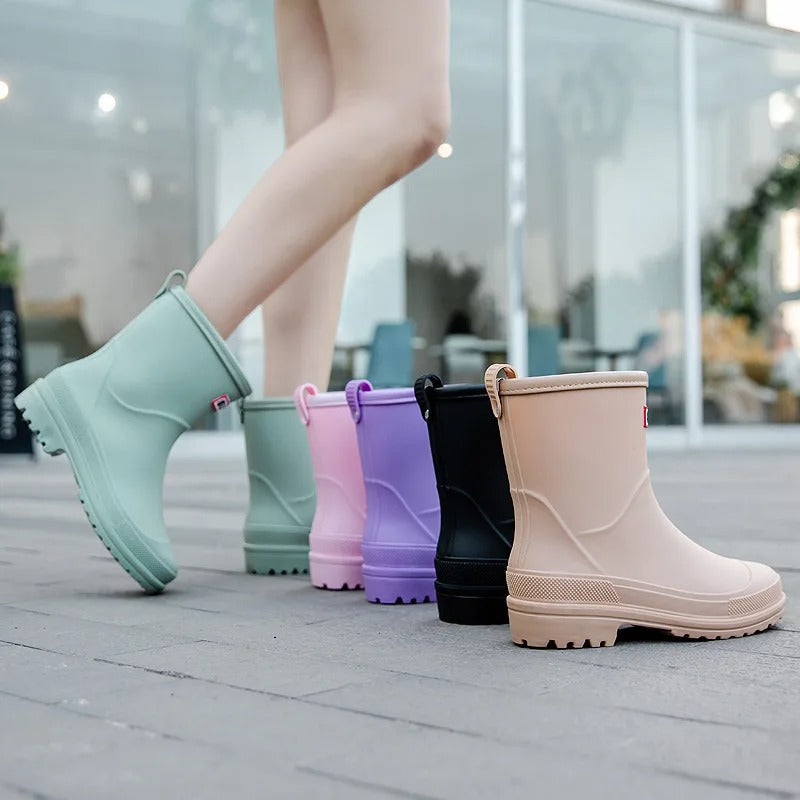 AquaStride 2.0 | Stylish Half-High Waterproof Rain Boots for Women