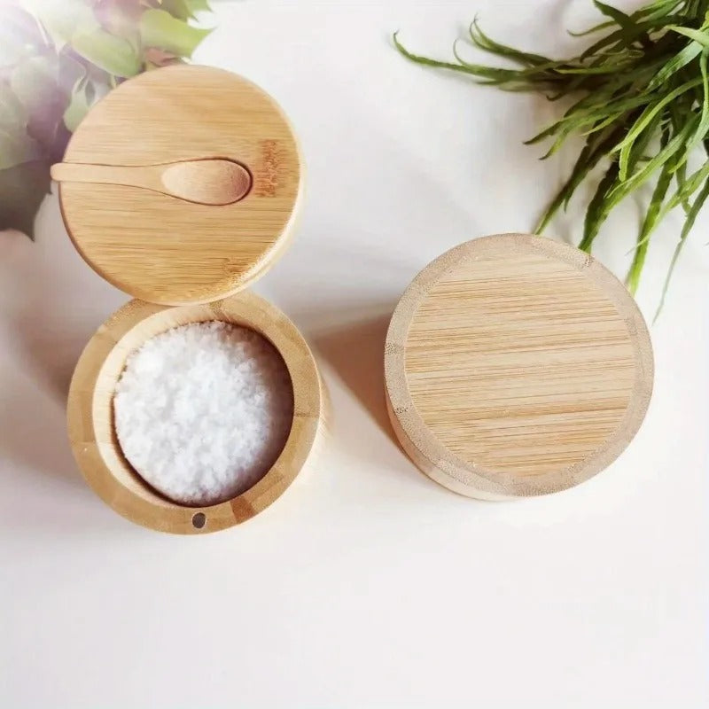 Bamboo Spice Box with Lid and Spoon - Nomi-The Livary
