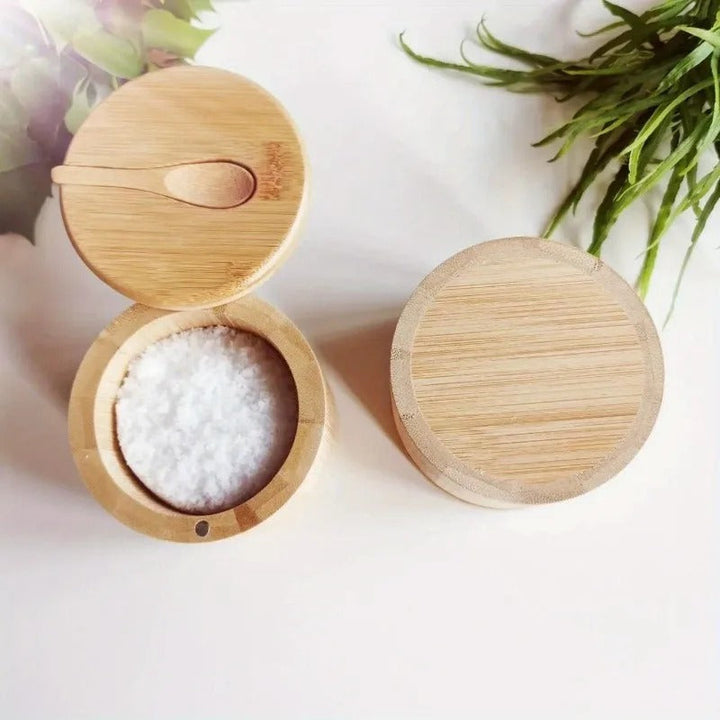 Bamboo Spice Box with Lid and Spoon - Nomi-The Livary