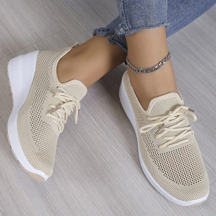 Orthopaedic comfort shoes with arch support for ladies – Alessa-Beige-3-The Livary