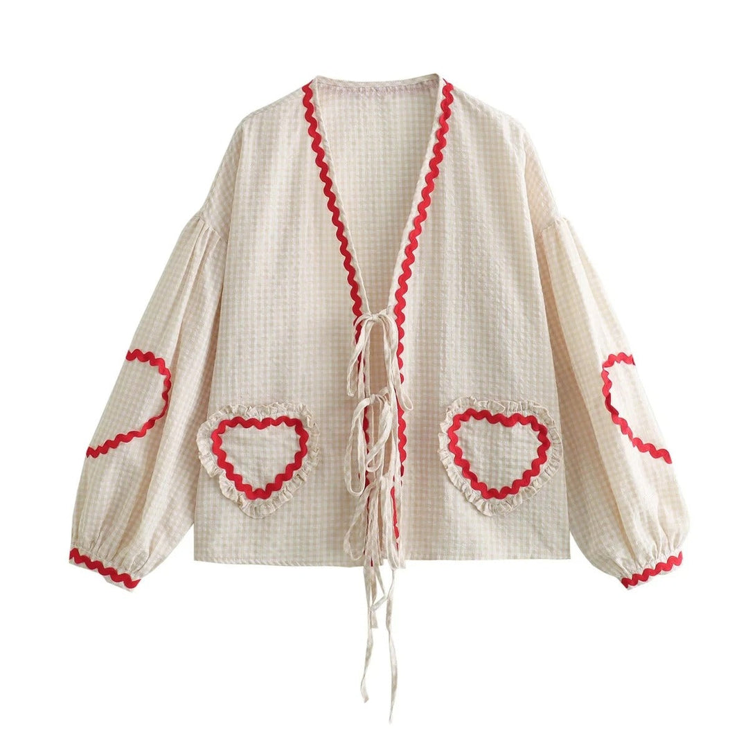 Summer women's top with a relaxed fit – Pia-Beige-S-The Livary