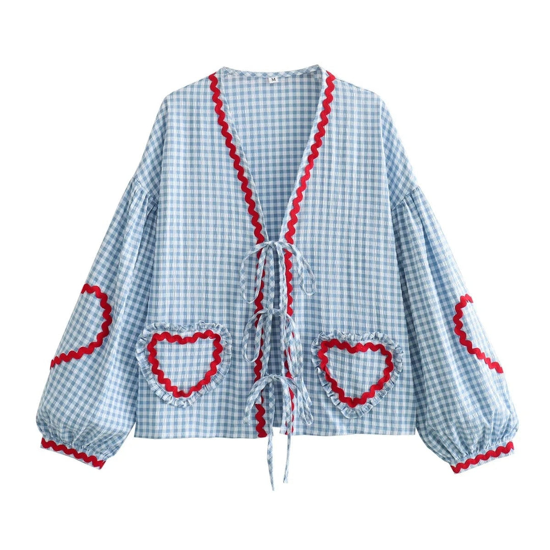 Summer women's top with a relaxed fit – Pia-Blue-S-The Livary