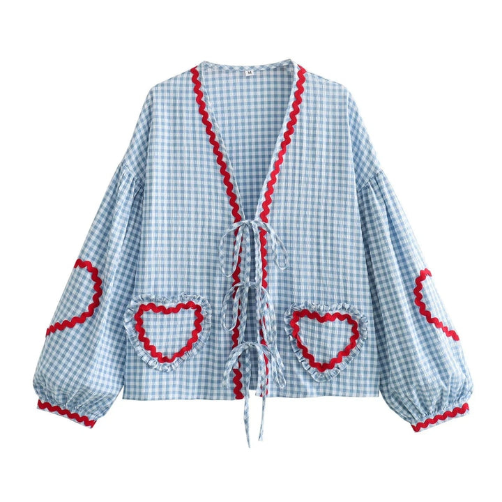 Summer women's top with a relaxed fit – Pia-Blue-S-The Livary