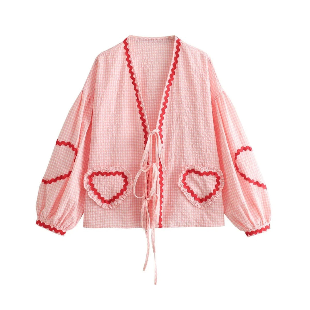 Summer women's top with a relaxed fit – Pia-Pink-S-The Livary