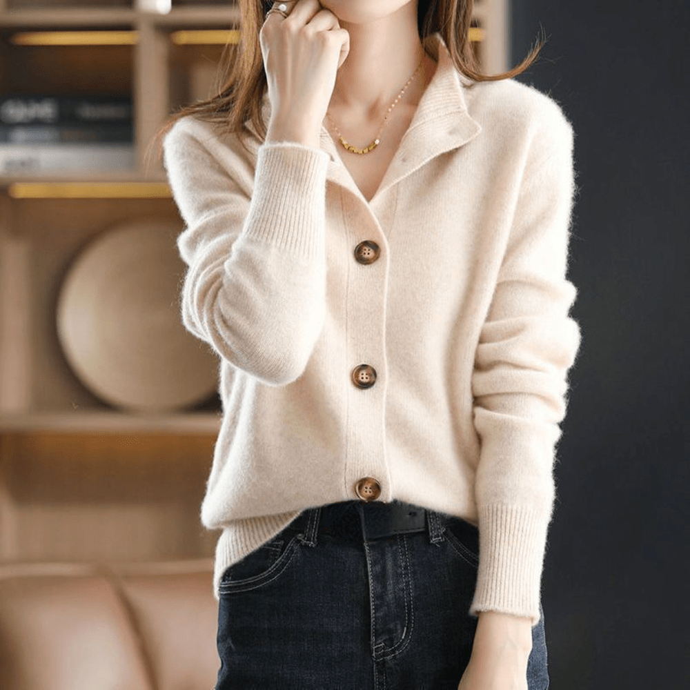 Trendy Ladies Sweater - Livia-Beige-XS-The Livary