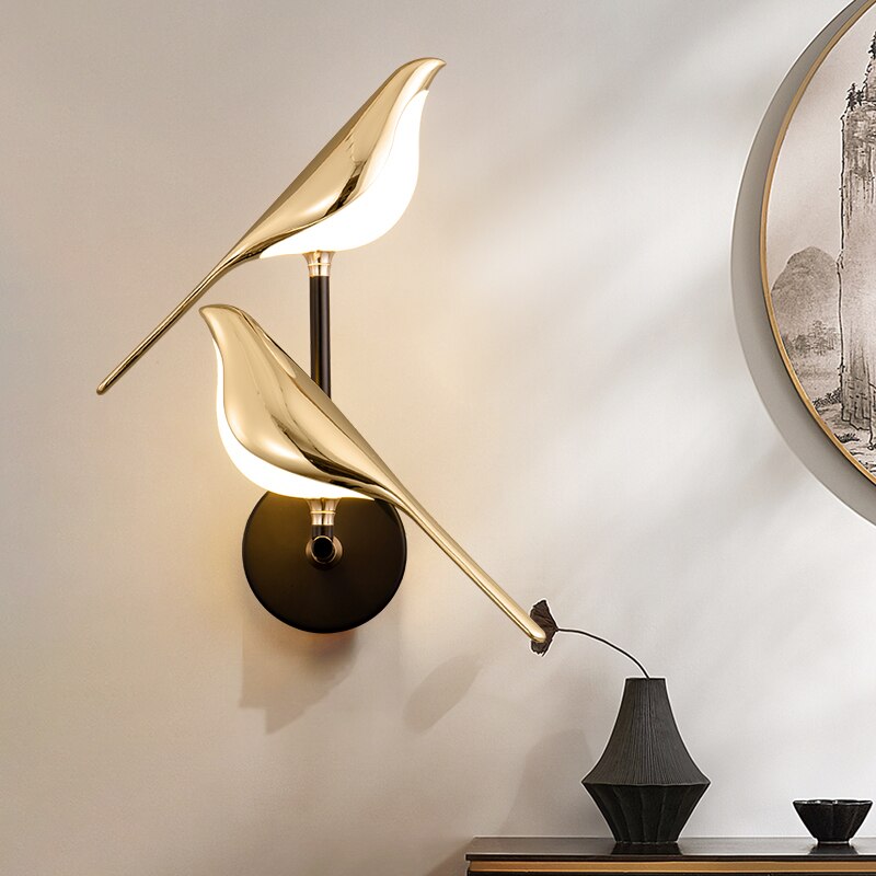 AA OUT OF STOCK Modern Birds Wall Lamp - AviaryGlow-1 Bird Wall Lamp-The Livary