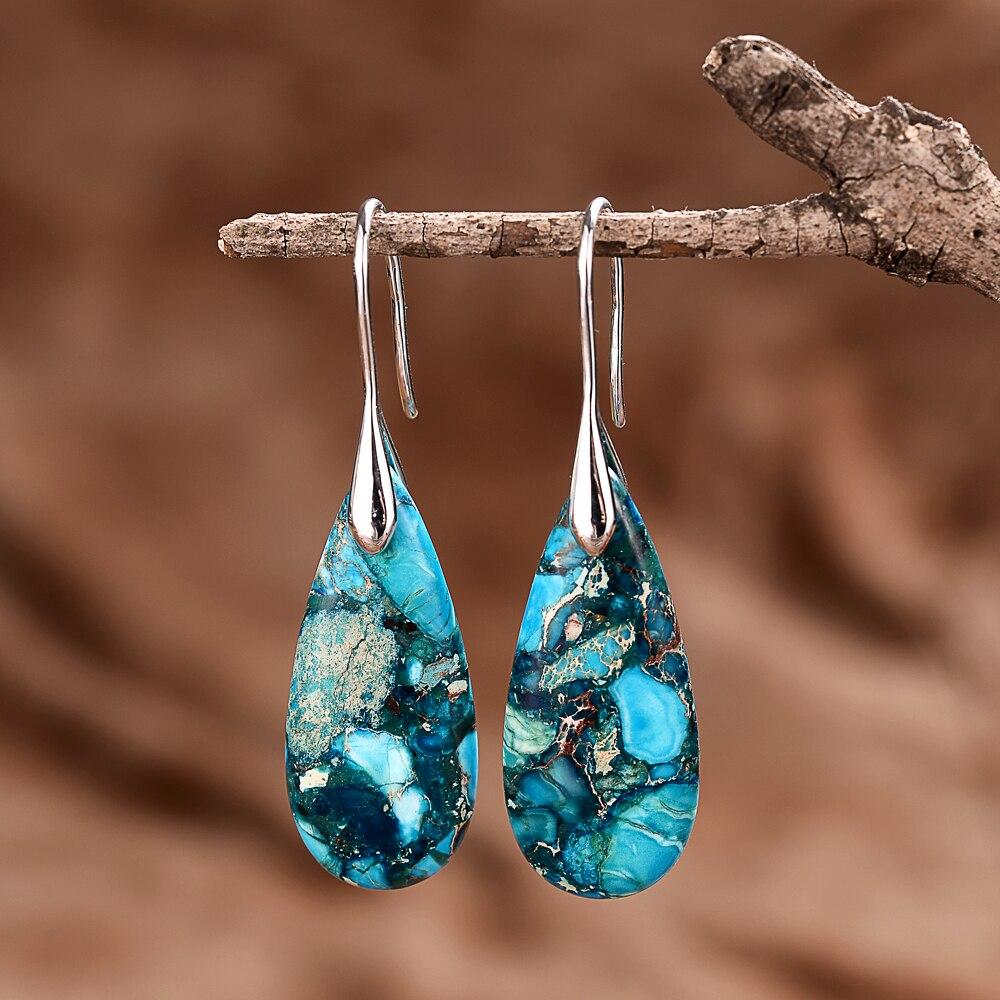 Protective Ocean Energy Drop Earrings - Marisol-Silver-The Livary