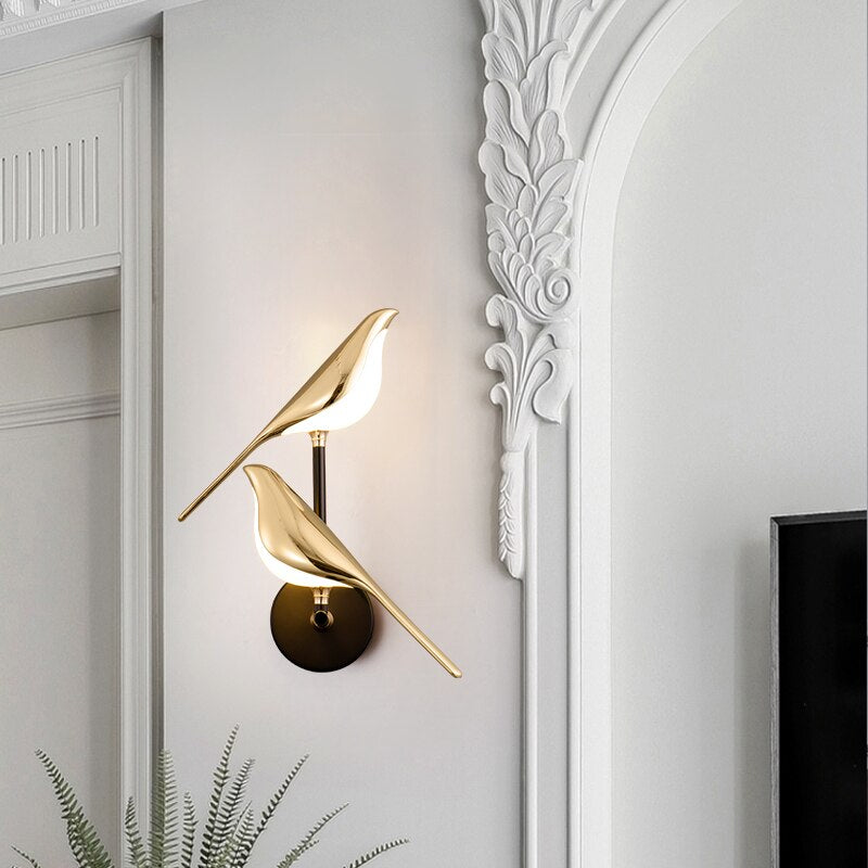 AA OUT OF STOCK Modern Birds Wall Lamp - AviaryGlow-1 Bird Wall Lamp-The Livary