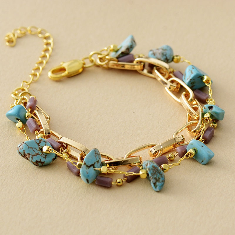 Layered Bracelet Turquoise & Opal – Isabelle-Turquoise-The Livary