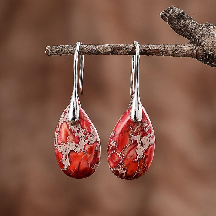Jasper Dream Earrings - Nyssa-Silver-The Livary