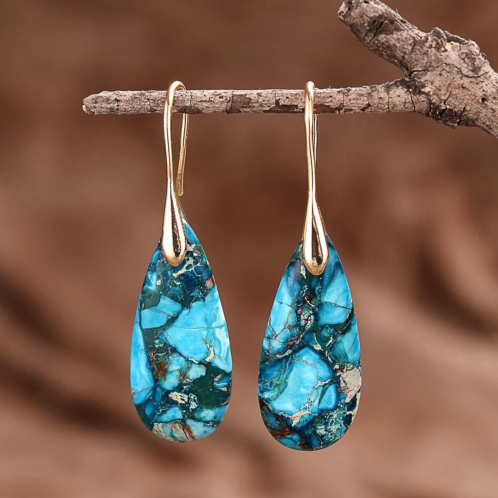 Protective Ocean Energy Drop Earrings - Marisol-Gold-The Livary