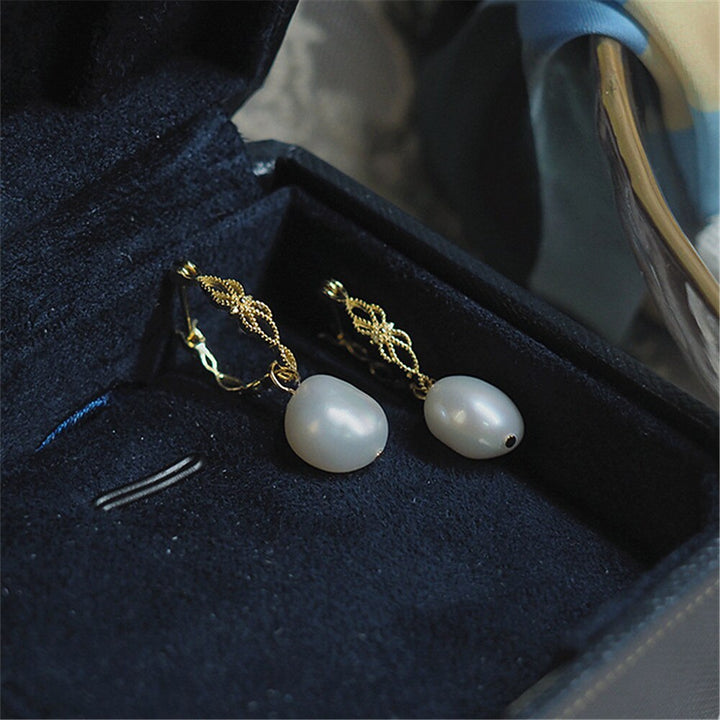 Natural Pearl Earrings - Vivienne-The Livary
