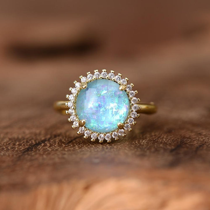 Mystical Shine Cocktail Ring – Elowen-Blue-The Livary