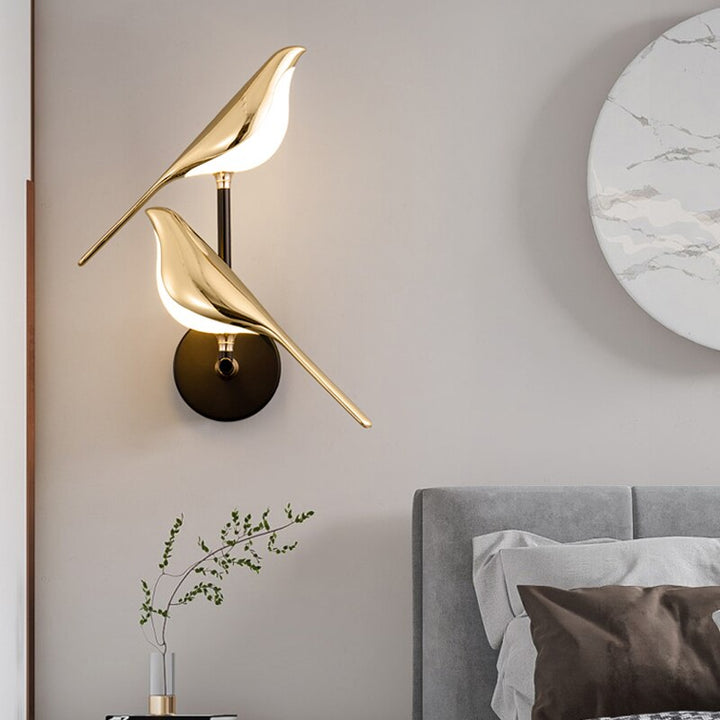 AA OUT OF STOCK Modern Birds Wall Lamp - AviaryGlow-1 Bird Wall Lamp-The Livary