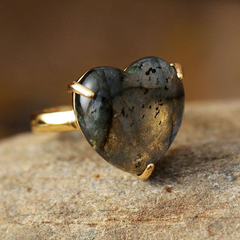Healing Heart Gemstone Ring - Selena-Jade-The Livary