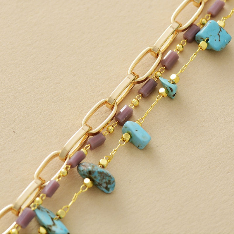 Layered Bracelet Turquoise & Opal – Isabelle-Turquoise-The Livary