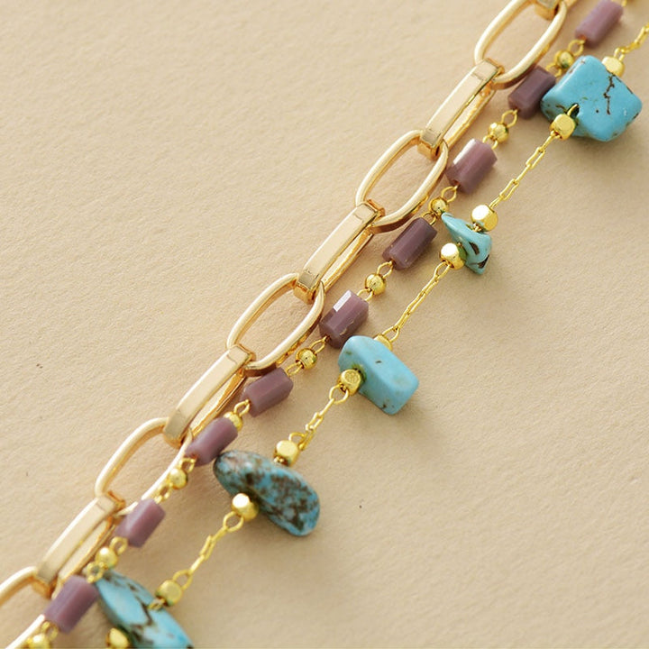 Layered Bracelet Turquoise & Opal – Isabelle-Turquoise-The Livary