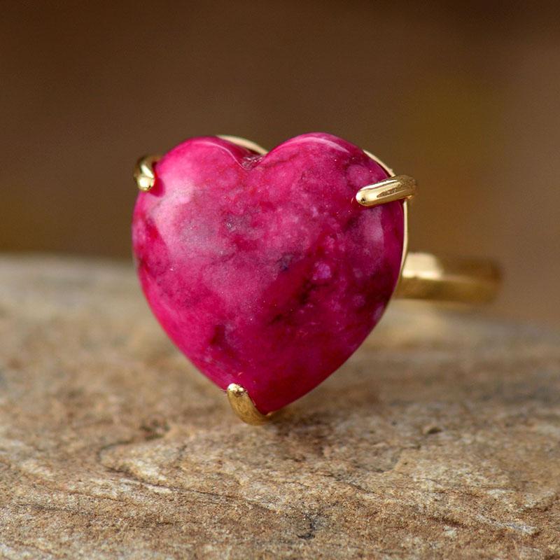 Healing Heart Gemstone Ring - Selena-Jade-The Livary