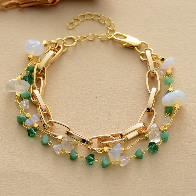 Layered Bracelet Turquoise & Opal – Isabelle-Opal-The Livary